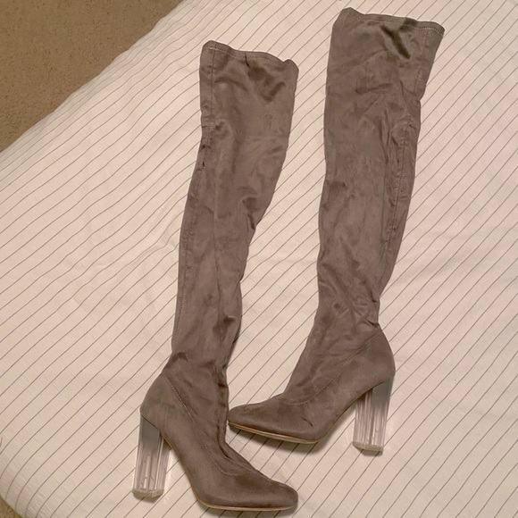 OTK gray heeled boots - Picture 1 of 12